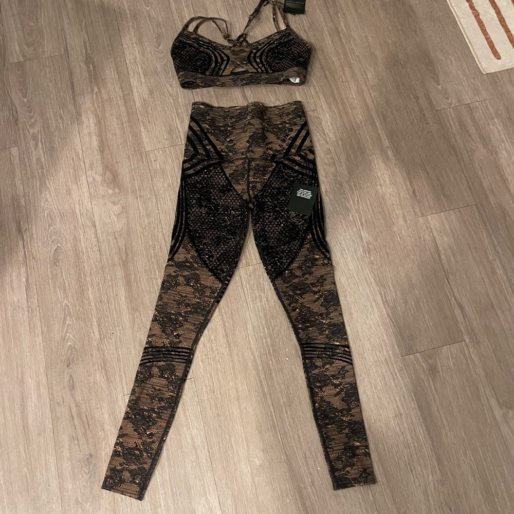 Savage X Fenty Black and Brown Lace Set